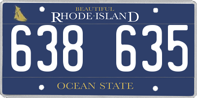 RI license plate 638635