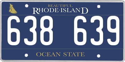 RI license plate 638639