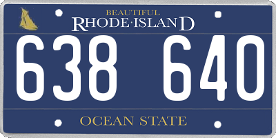 RI license plate 638640