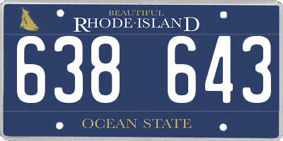 RI license plate 638643