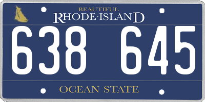 RI license plate 638645
