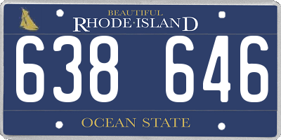RI license plate 638646