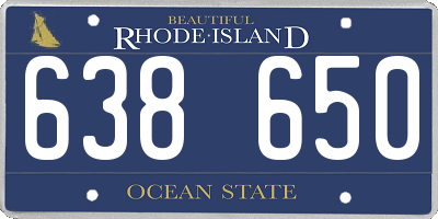 RI license plate 638650