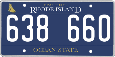 RI license plate 638660