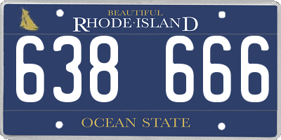 RI license plate 638666