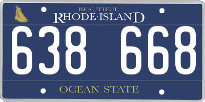 RI license plate 638668