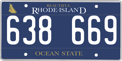 RI license plate 638669