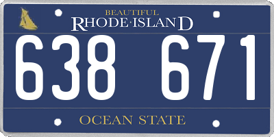 RI license plate 638671