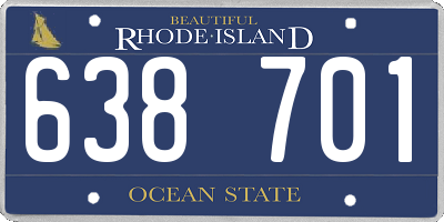 RI license plate 638701