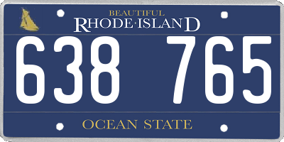 RI license plate 638765