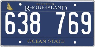 RI license plate 638769