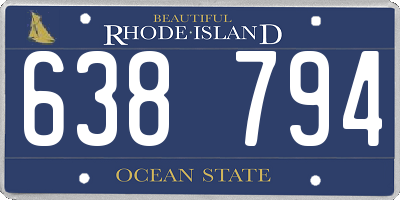 RI license plate 638794