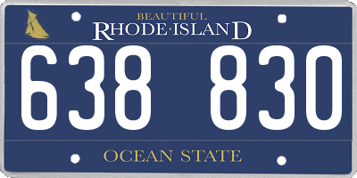 RI license plate 638830