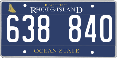 RI license plate 638840