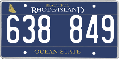 RI license plate 638849