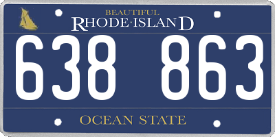 RI license plate 638863
