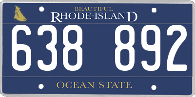 RI license plate 638892