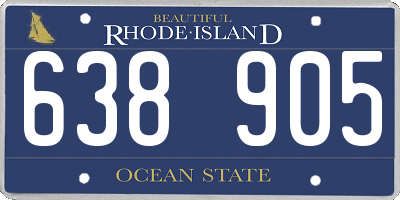 RI license plate 638905