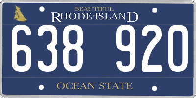 RI license plate 638920