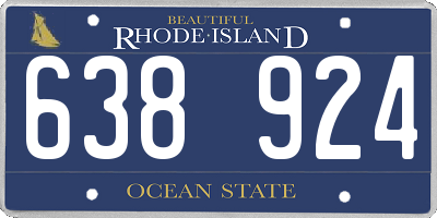 RI license plate 638924