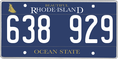 RI license plate 638929