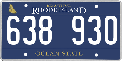 RI license plate 638930