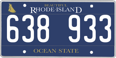 RI license plate 638933