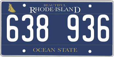 RI license plate 638936