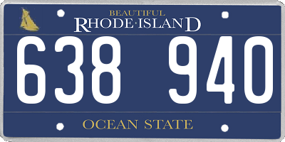 RI license plate 638940