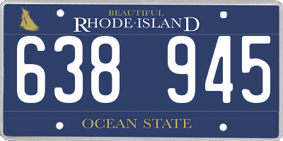 RI license plate 638945