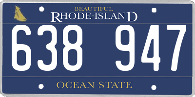 RI license plate 638947