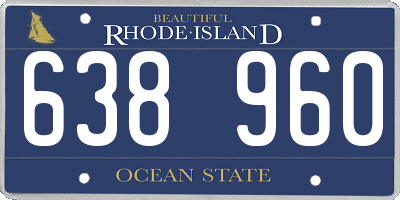 RI license plate 638960