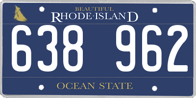 RI license plate 638962