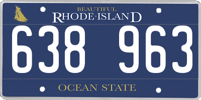 RI license plate 638963