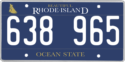 RI license plate 638965