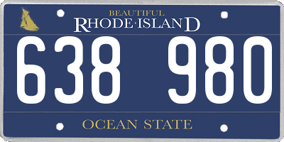 RI license plate 638980