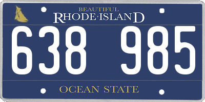 RI license plate 638985