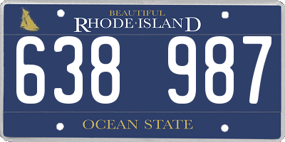 RI license plate 638987