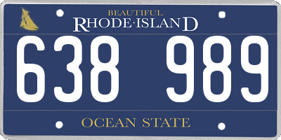 RI license plate 638989