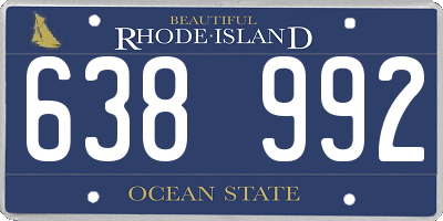 RI license plate 638992