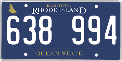 RI license plate 638994