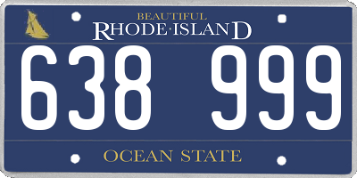 RI license plate 638999