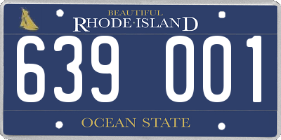 RI license plate 639001