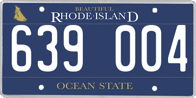 RI license plate 639004