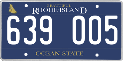 RI license plate 639005