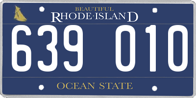 RI license plate 639010