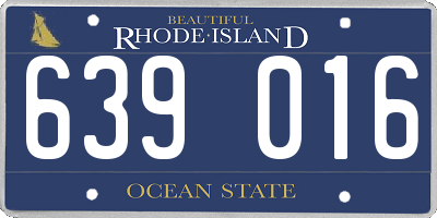 RI license plate 639016
