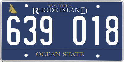 RI license plate 639018