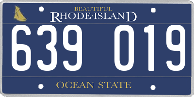 RI license plate 639019