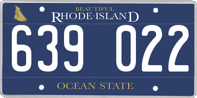 RI license plate 639022
